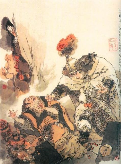 戴敦邦绘三国120图 #052 诸葛亮智辞鲁肃 赵子龙计取桂阳