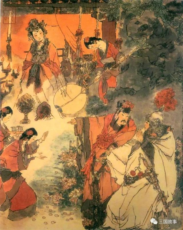 戴敦邦绘三国120图 #054 吴国太佛寺看新郎 刘皇叔洞房续佳偶