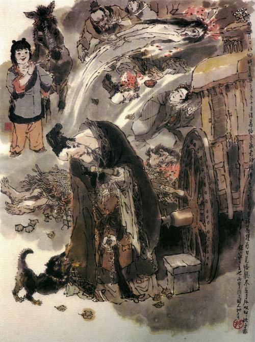戴敦邦绘三国120图 #108 丁奉雪中奋短兵 孙峻席间施密计