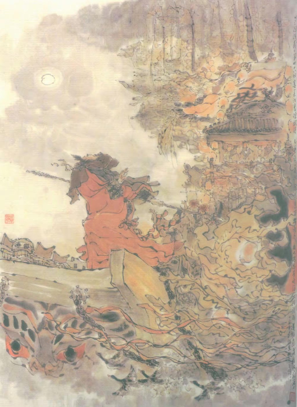 戴敦邦绘三国120图 #048 宴长江曹操赋诗 锁战船北军用武